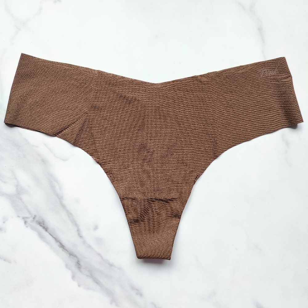 NWT PINK VICTORIA'S SECRET NO-SHOW SMOOTH THONG PANTY IN MOUSSE SIZE EXTRA LARGE